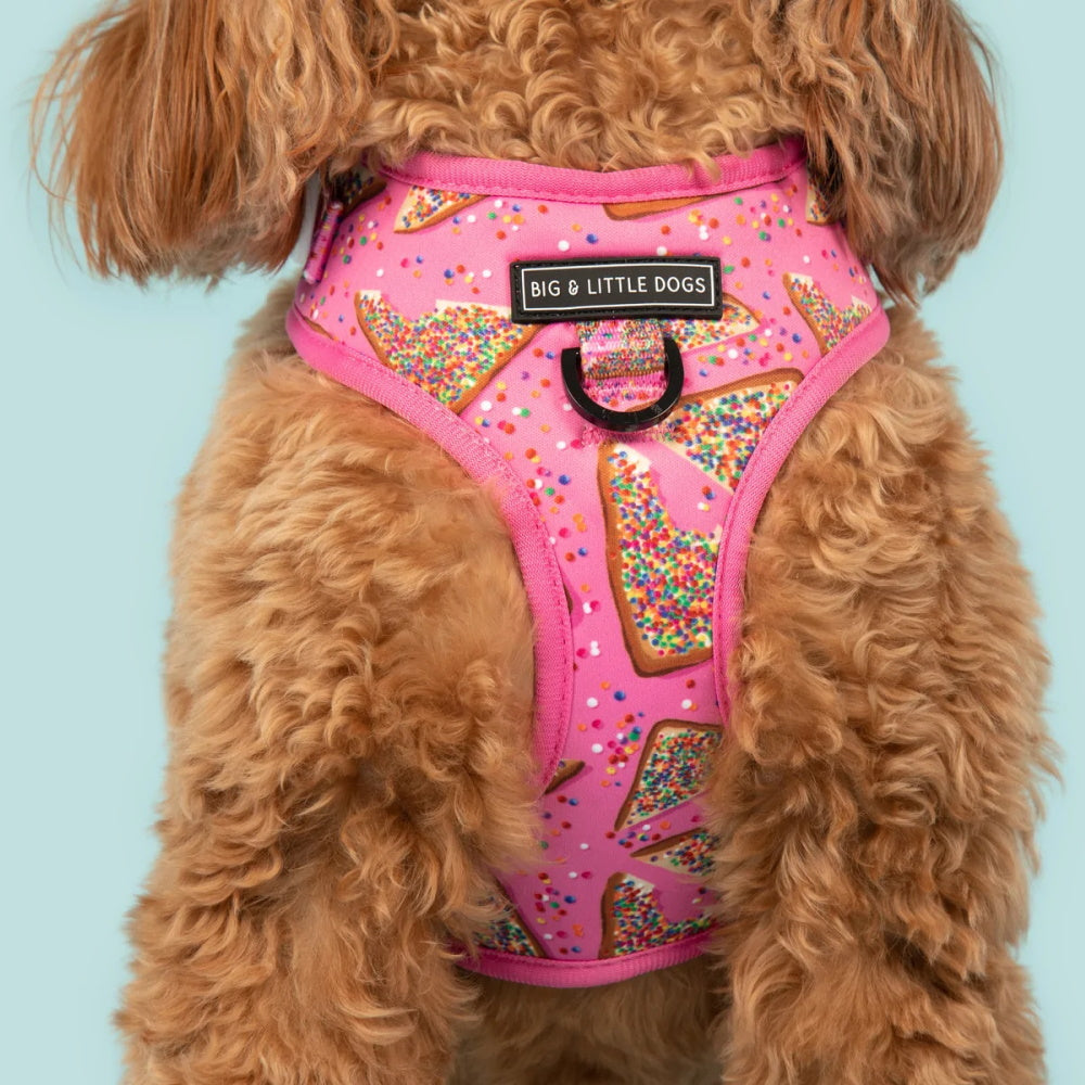 Big & Little Dogs Pink Fairy Bread Adjustable Harness