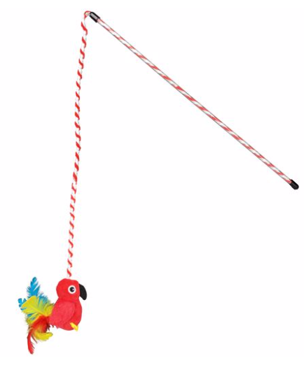 18 IN. MARGARITAVILLE CAT - WAND W/RED BIRD