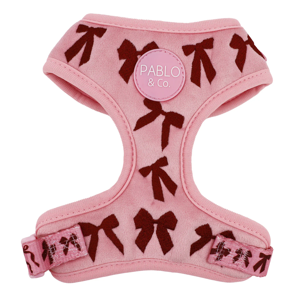 Pablo & Co Velvet Blush Bows Adjustable Harness