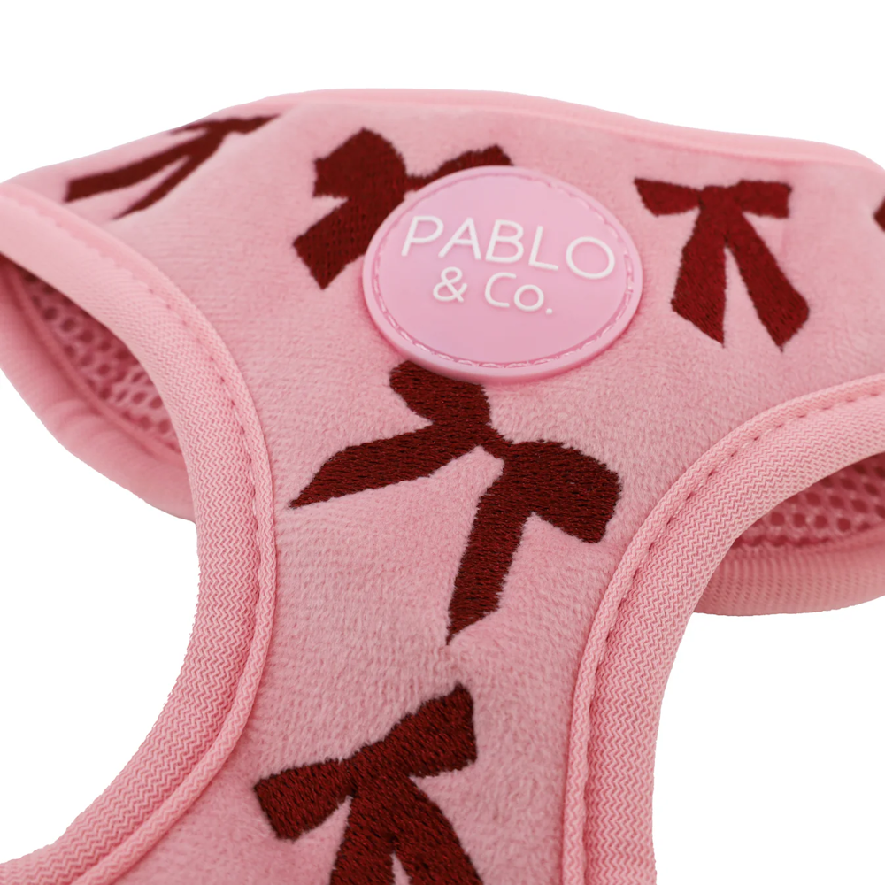 Pablo & Co Velvet Blush Bows Adjustable Harness